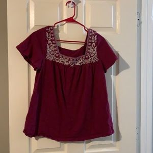 Burgundy/purple boho blouse